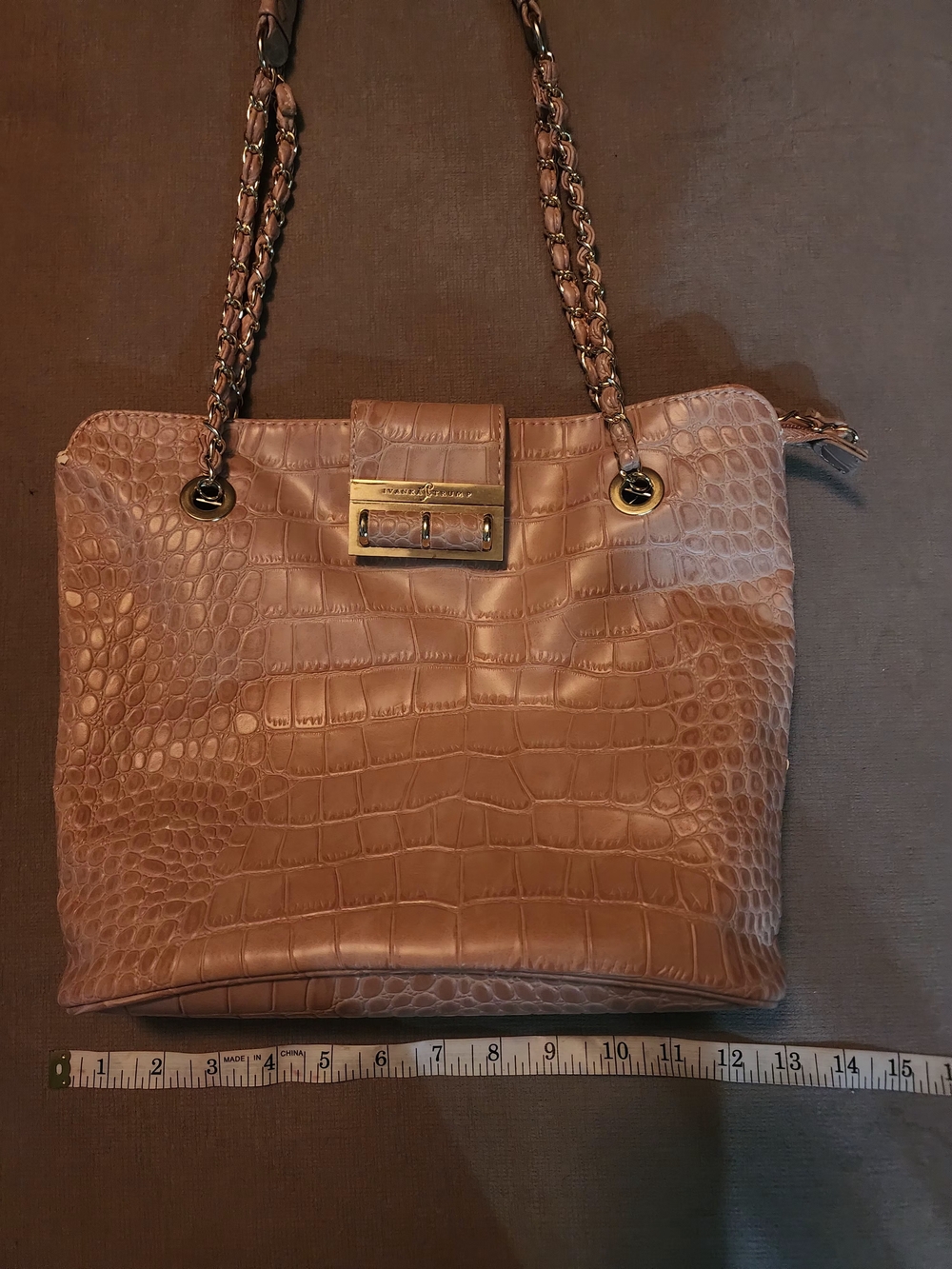 Women’s Croc-Embossed Shoulder Bag in Brown SOLD!!!